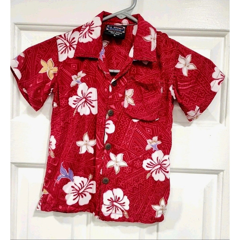 Vintage LA SPORT boy Hawaiian Shirt Size Small
